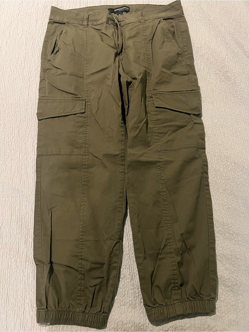 Women’s Olive Cargo Jogger Pants